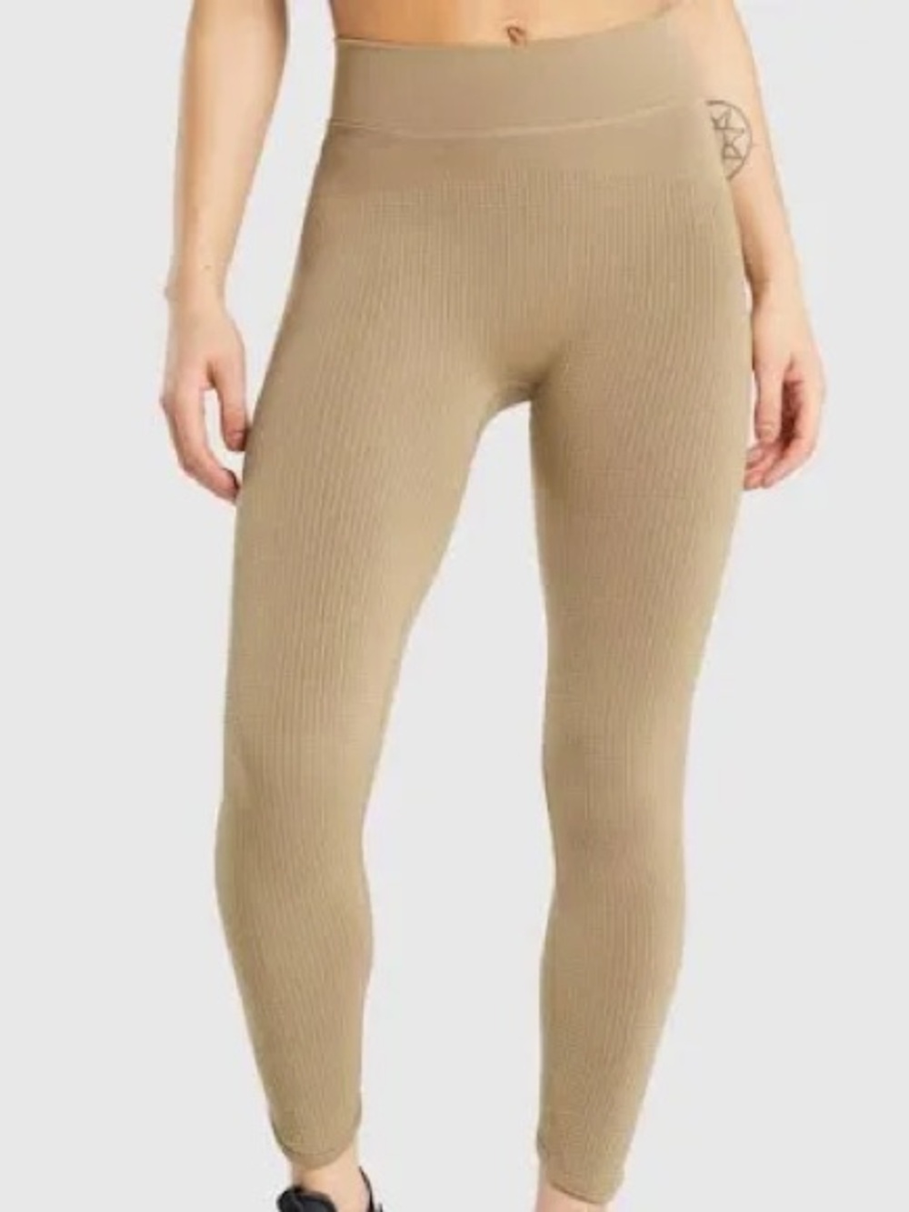 Gymshark Ribbed High-Waist Leggings - Tan
